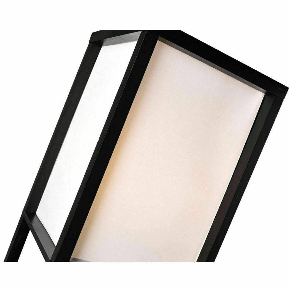 3-Tier Shelf Floor Lamp w/Shade Standing Light Open Shelves Storage Living Room