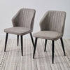2× Kitchen Dining Chairs Faux Leather Soft Seat Angel Back Restaurant Chair Set
