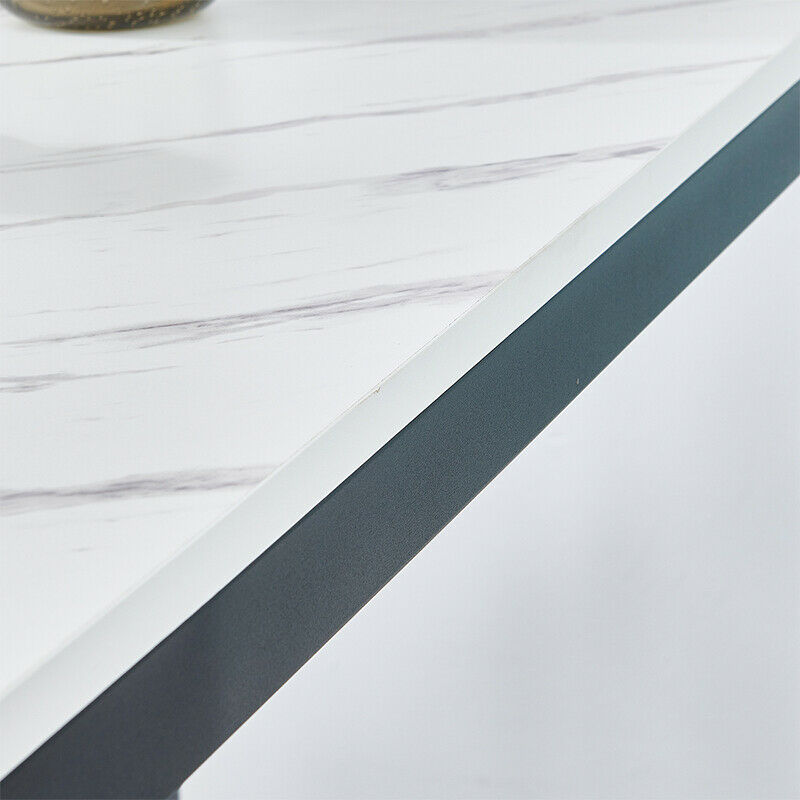 Bar Table and 4 Stools Set Breakfast Dining Table White Marble Effect Kitchen BN