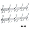 2Pcs 15 Hooks Coat Clothes Door Holder Rack Wall Mounted Hanger Stainless Steel