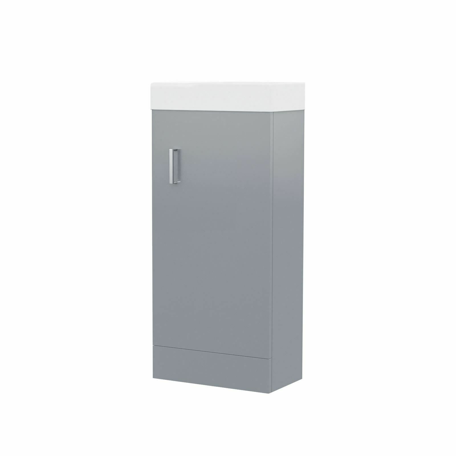 Cloakroom Bathroom 400 Light Grey Basin Sink Vanity Unit Floor Standing |Nanuya