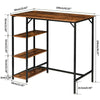 Home Table and 2 Stools, Industrial Dining Table Set Breakfast Bar Table& Stools