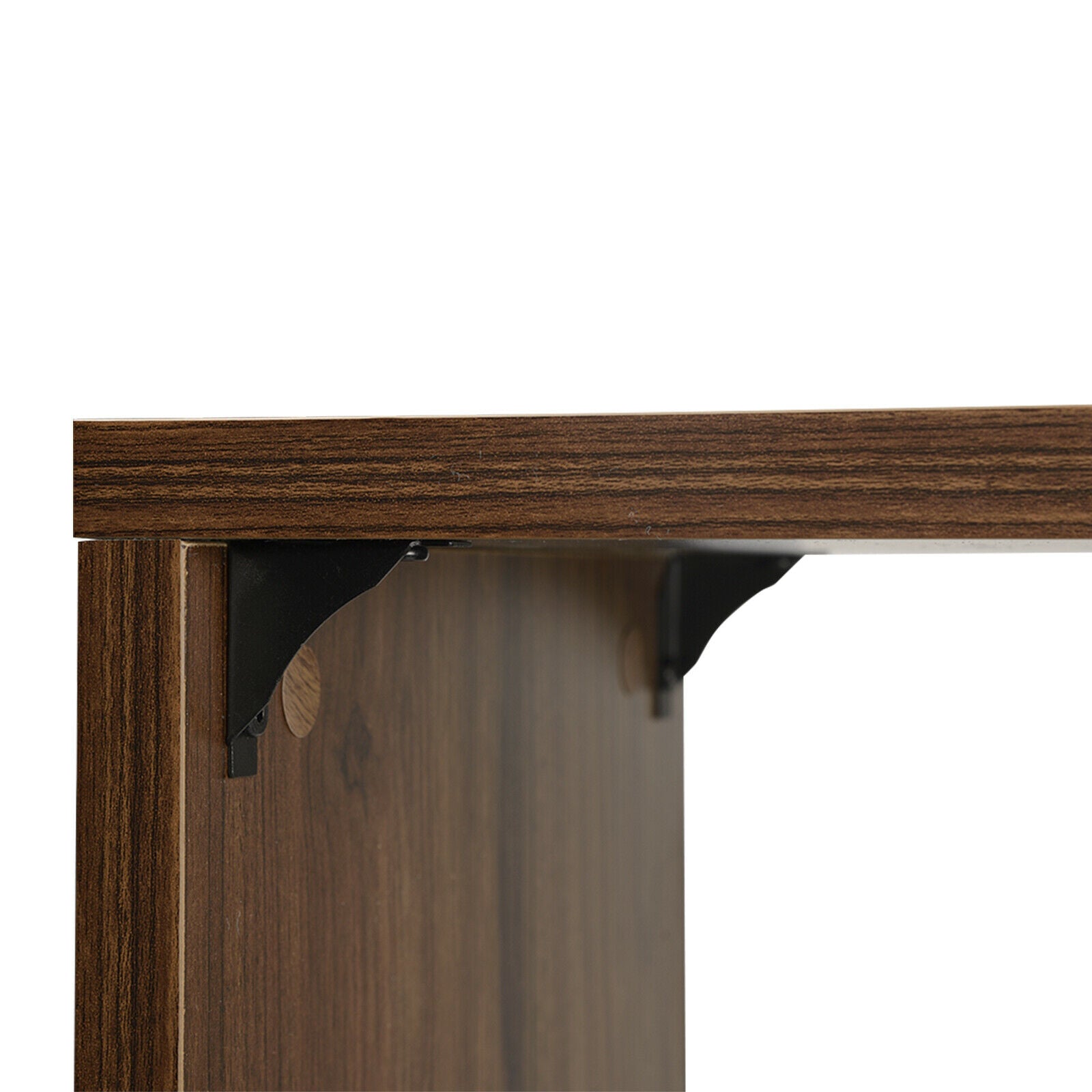 Bar Table Kitchen Dining Breakfast Table with 3-Tier Storage Shelves MDF Metal