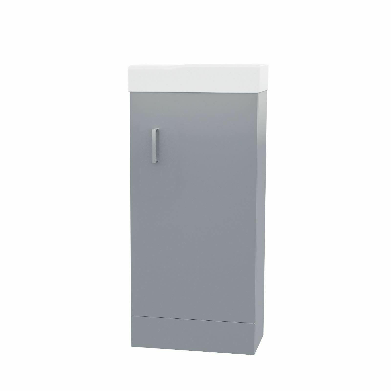 Cloakroom Bathroom 400 Light Grey Basin Sink Vanity Unit Floor Standing |Nanuya