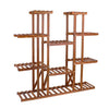 Symmetric Double Shelves Plant Stand 17 Potted Flower Pots Organizer Shelf Rack