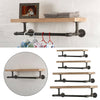 Industrial Clothes Rails and Solid Wood Shelf Pipes Hanging Wooden Board Storage
