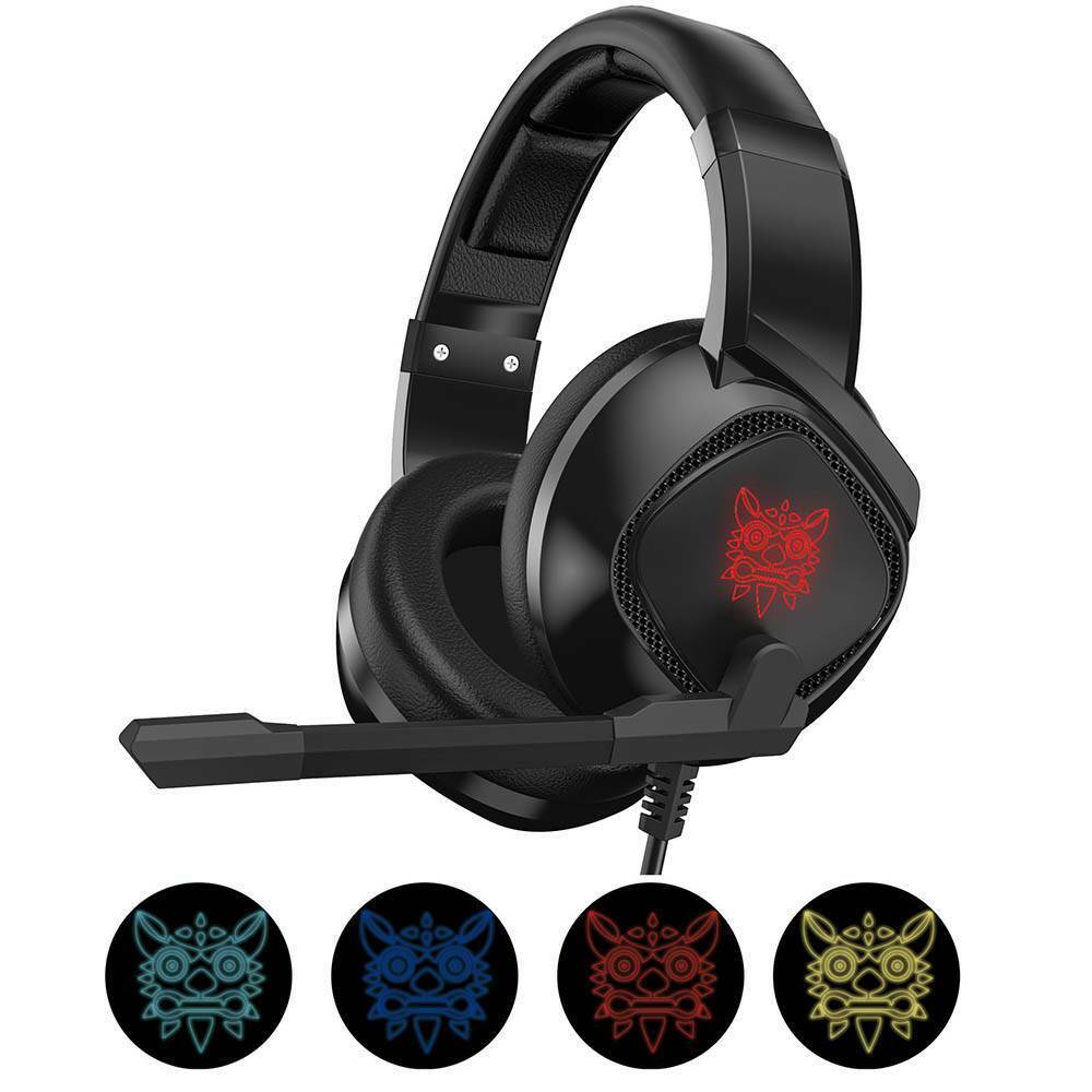 Gaming Headset Wired LED Headphones with Mic For Laptop PS4 Slim Xbox One X S
