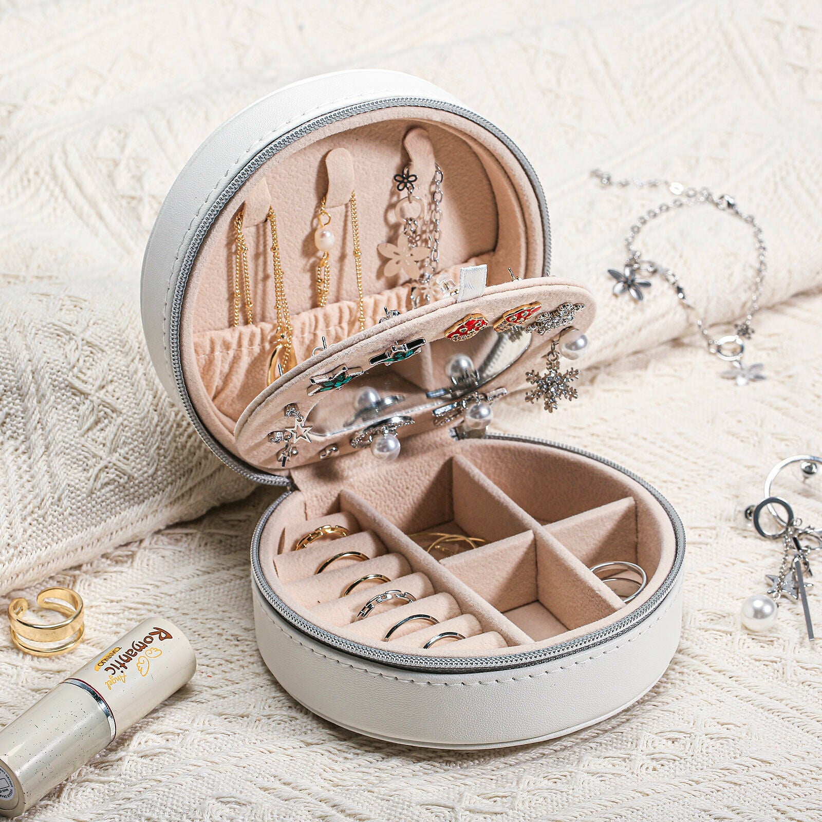 Portable Travel Jewelry Box Storage Jewellery Ring Organizer Case Mini