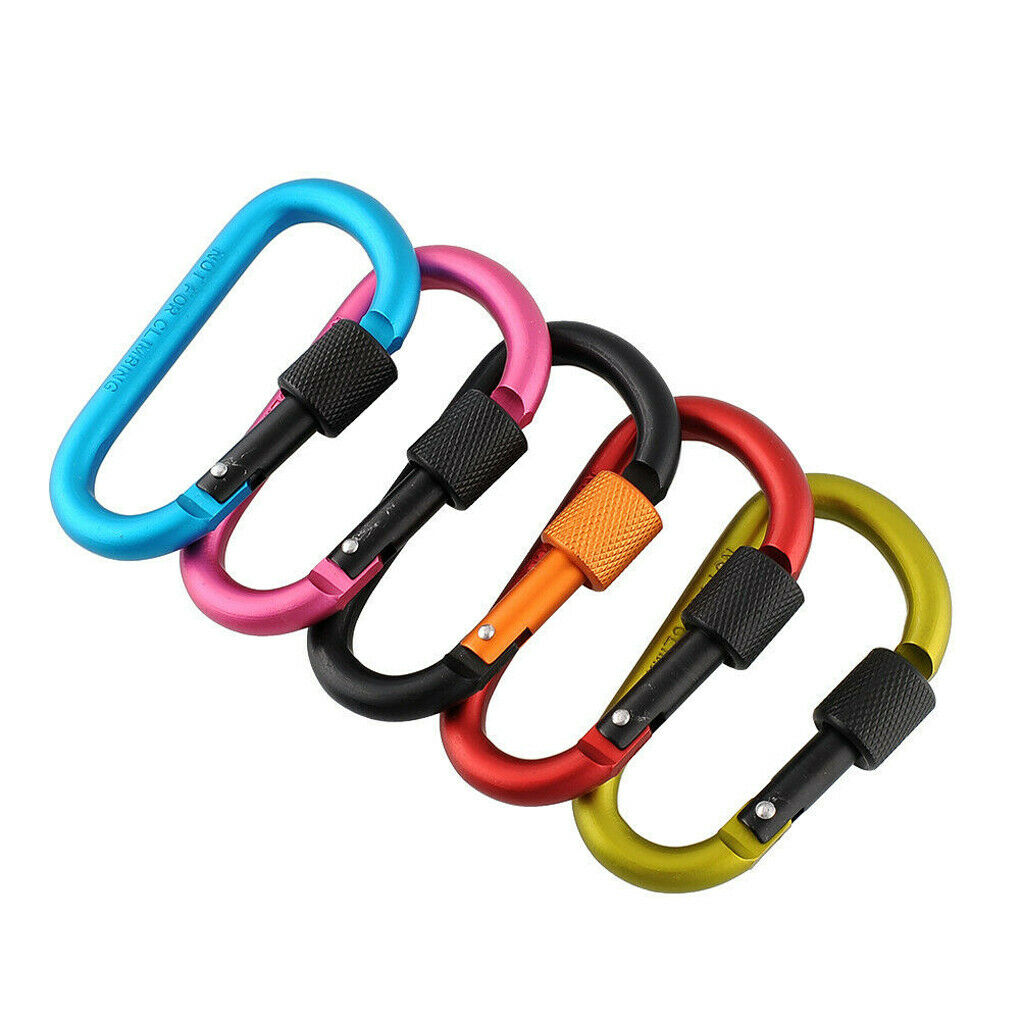 Mixed Mountaineering Aluminum Carabiner D-Ring Clip Hook Key Chain Hiking Keyrin