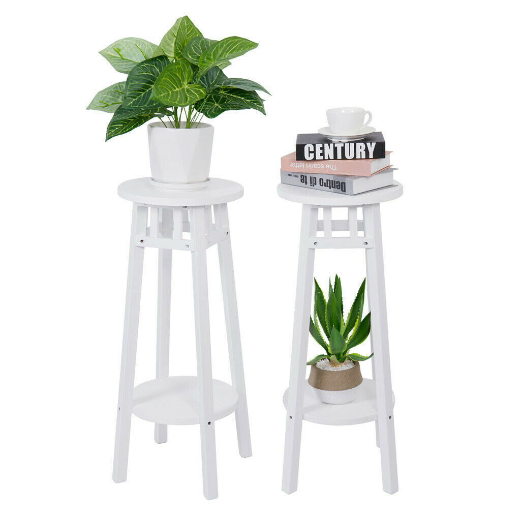 chlorophytum bonsai Pair of 31" Tall Plant Stand 2 Tier Flower Pot Holder Bonsai Chlorophy – Quildinc