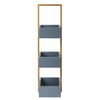 3 Tier Bamboo & MDF Bathroom Bedroom Storage Caddy Unit, 22 x 11 x 81cm - Grey