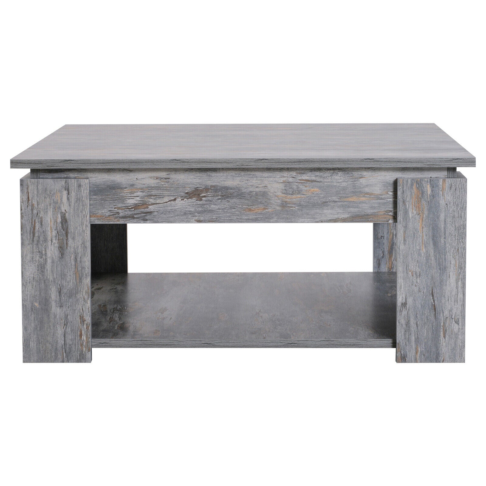 Coffee Table 2 Tier Accent End Console Table Bottom Shelf Storage Living Room