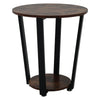 2 Tier Round Coffee Table Industrial Sofa Side Corner Table Bedside Lamp Stand