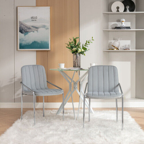 Dining Chairs 2pcs Modern Velvet Dining Armchairs Upholstered Accent Chairs HT