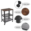 Vintage Industrial Serving Drinks Trolley Cart Wooden Shelf Racks 3 Tier UK