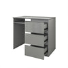 Grey High Gloss Drawer Computer PC Study Home Office Desk Makeup Dressing Table