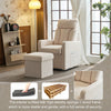 Swivel Chair with Ottoman Footrest Stool Armchair Single Padded Seat Sofa HT