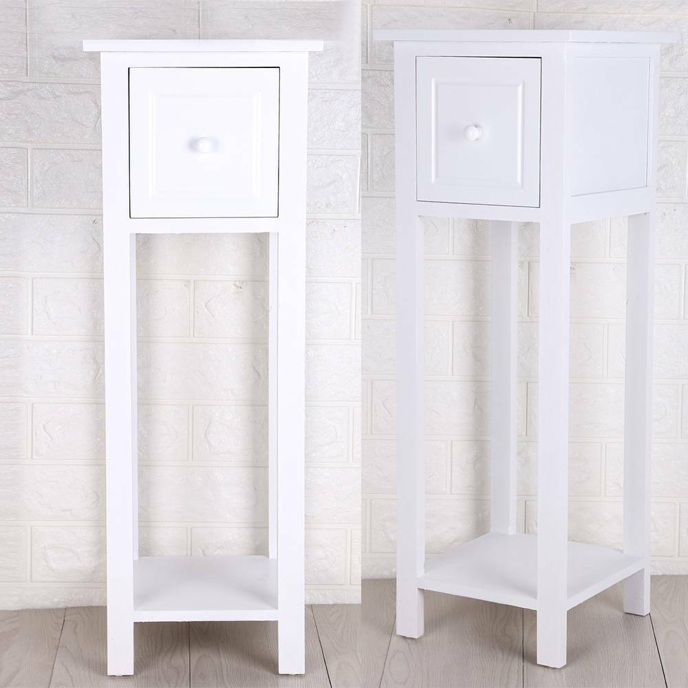 Telephone Bedside Table Nightstand Cabinet with Shelf for Bedroom Livingroom