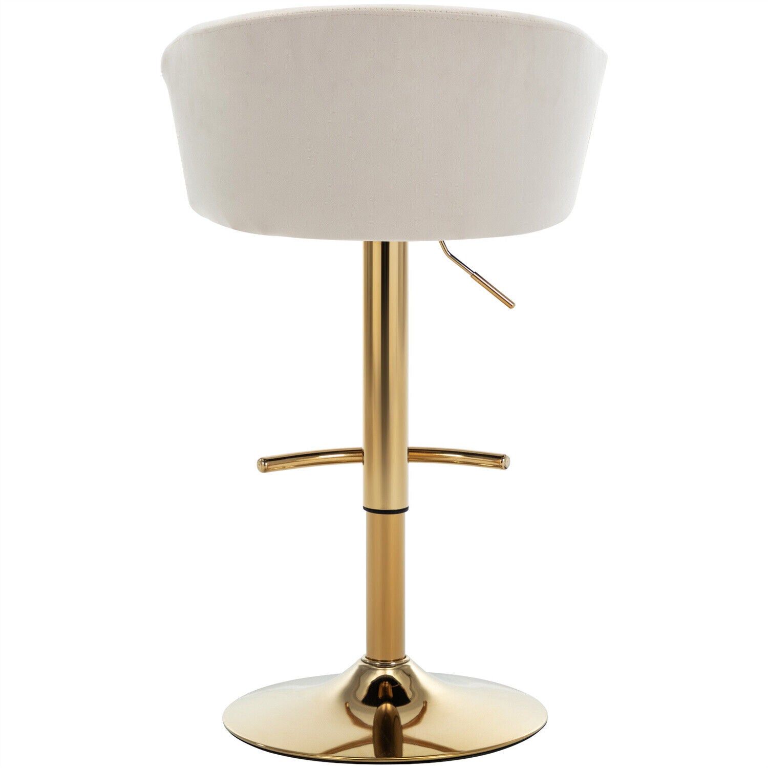 Bar Stools Set of 2 Adjustable Height Swivel Velvet Pub Bar Lounge Chairs Beige