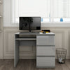 Grey High Gloss Drawer Computer PC Study Home Office Desk Makeup Dressing Table