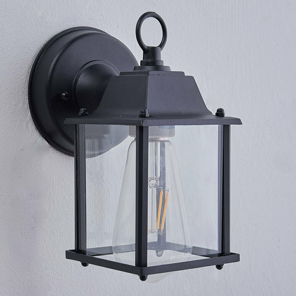Wall Mounted Garden Porch Light Outdoor Indoor Lantern Lamp With Bulb Fittings