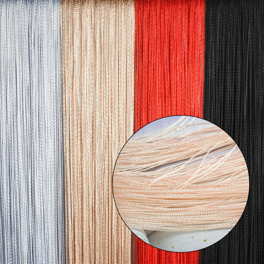 Home String Curtains Room Net Fringe Panel For Door Fly Screen Window Divider UK