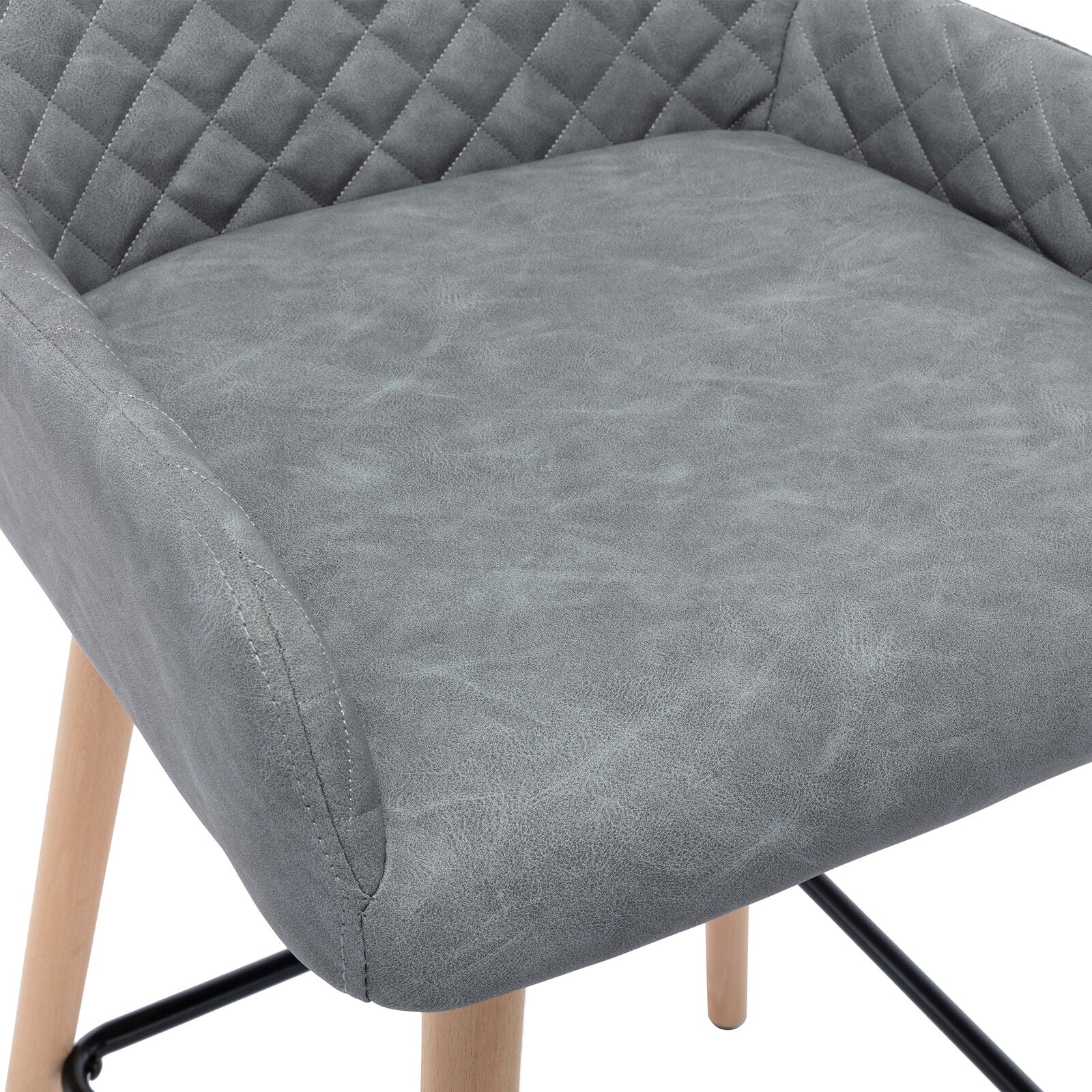 2x PU Leather Bar Stools Breakfast Seat Pub Chair Kitchen Dining Room Furniture