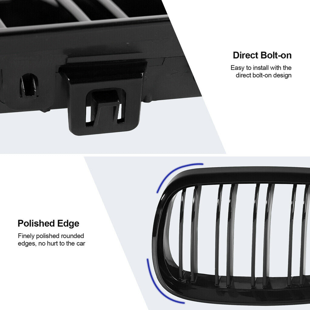 Car Front Bumper Grille Front Kidney Grill for BMW E92 2006-2009 3 Series Gloss
