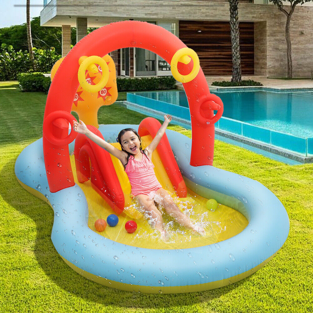 Inflatable Paddling Pool Kids Activity Swimming Pool Water Slide
