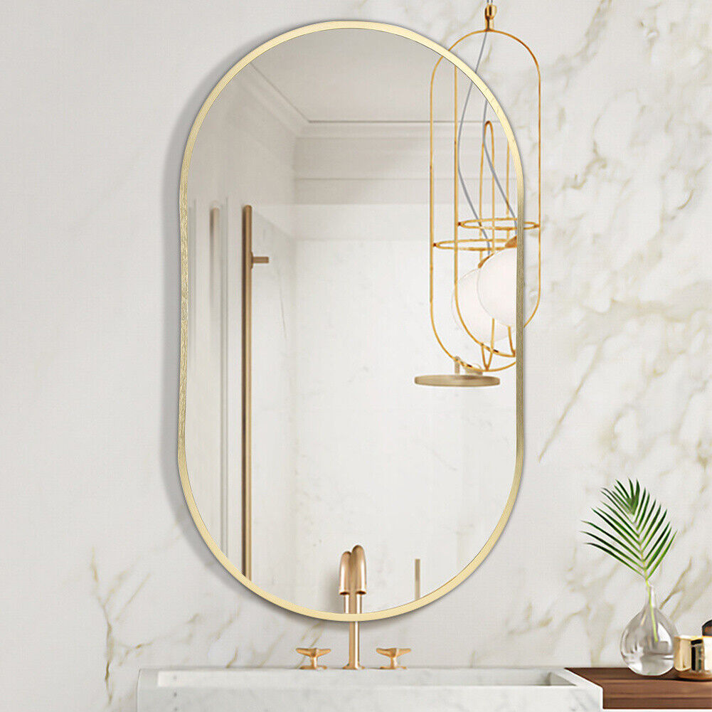 70cm Arched Mirror Industrial Wall Mount Vanity Makeup Bathroom Metal Gold Frame