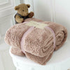 LUXURY TEDDY FLEECE POPCORN THROW OVER FOR SOFA BED BLANKET TRAVEL WARM & COSY