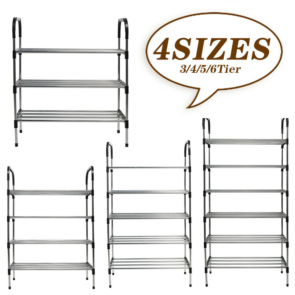 3/4/5/6 Tiers Door Side Shoes Cabinet Rack Storage Shelf Organizer Stand Holders