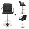 2×Bar Stools Leather Chairs Breakfast Chairs Swivel Gas Lift Kitchen with Arm