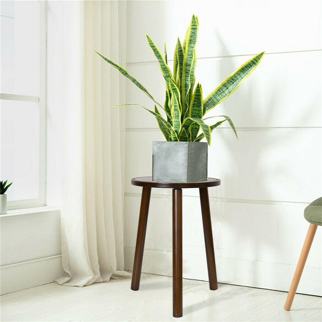 2x Small Side Table Round End Table Wood Plant Stand 3-Legs Stool Furniture Home