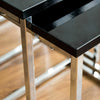 Nest of 3 Tables Unit Black Chrome Set Coffee Side Lamp Living Room