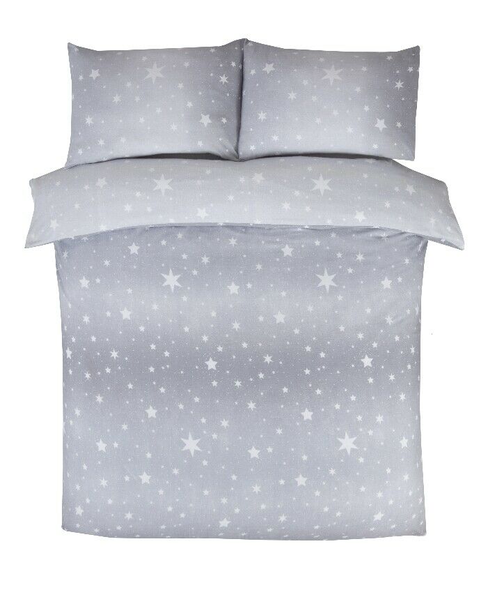 THERMAL 100% BRUSHED COTTON FLANNELETTE QUILT DUVET COVER BED SET COSY WARM SOFT