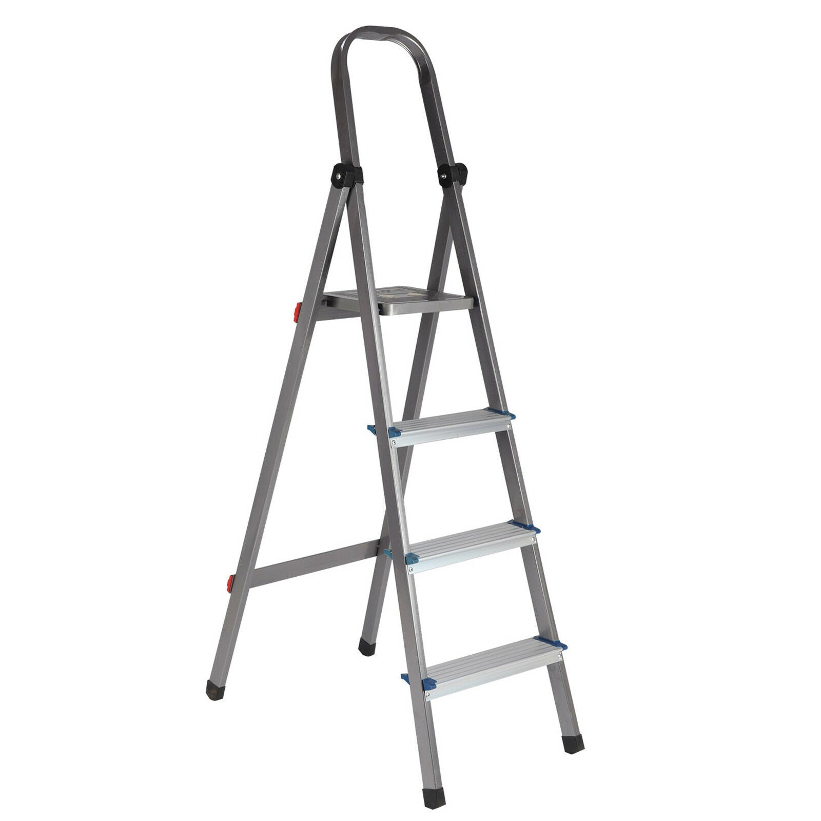 3 4 Tread Step Ladder Folding Aluminum Ladders with Safety Non-Slip Step
