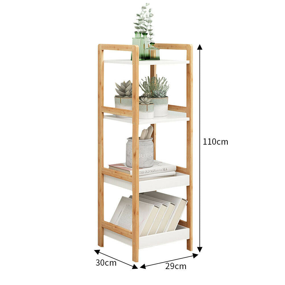 3/4/5Tier Wooden Organizer Bookcase Bookshelf Shelving Storage Rack Corner Shelf