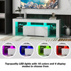 Modern TV Unit Cabinet TV Stand w/Storage 2 Drawers High Gloss LED Light