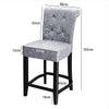 Grey Linen Fabric Breakfast Counter Chairs Bar Stools Wood Barstools Stool Chair