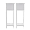 2x White Bedside Tables w/ Drawer Side Indoor Furniture Hallway Storage Bathroom