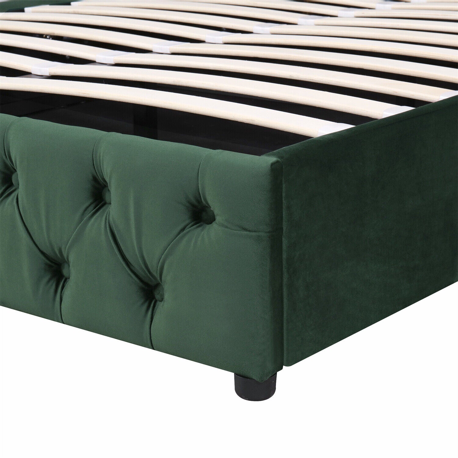 Ottoman Bed Frame Storage Bed 135x190cm Double Size Fabric Velvet Upholstered HT
