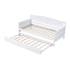 3ft Single Bed Wooden Day Bed Trundle Bed with Pull Out Trundle Guest Bed HT