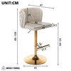 Bar Stools Set of 2 Adjustable Height Swivel PU Leather Pub Bar Chairs Beige