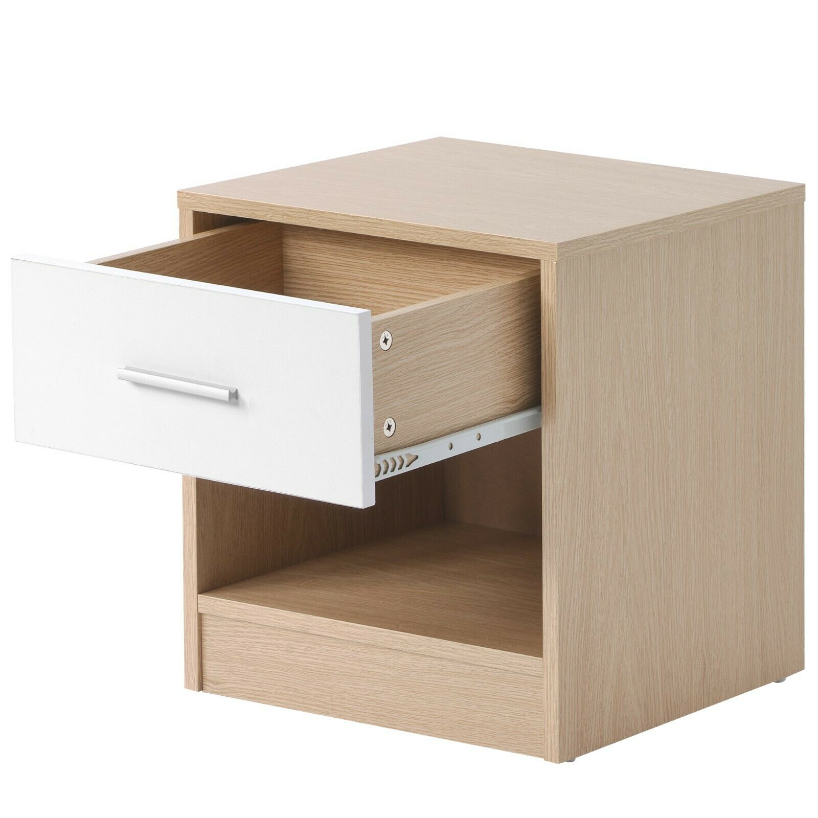 2 Drawer Wooden Bedside Table Cabinet Nightstand Storage Bedroom Furniture