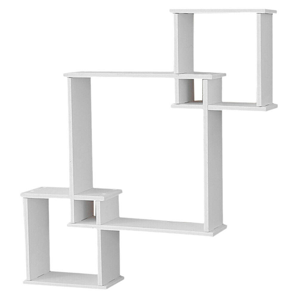 New White Floating Wall Shelves Display Storage Shelf Wall Wood Unit Rack UK