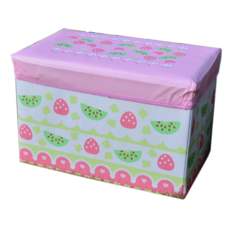 LARGE TOY BOX KIDS BOYS GIRLS STORAGE SEAT STOOL BOOKS CLOTHES CHEST CHILDREN