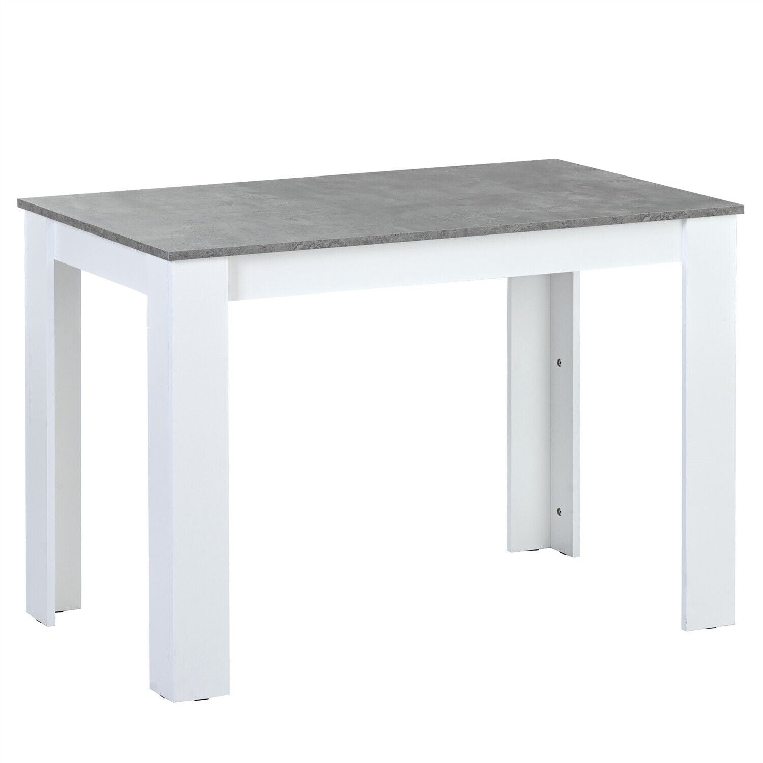 3Pcs Marble Look Dining Table and Chairs Set 2 Benches Kitchen Furniture HT