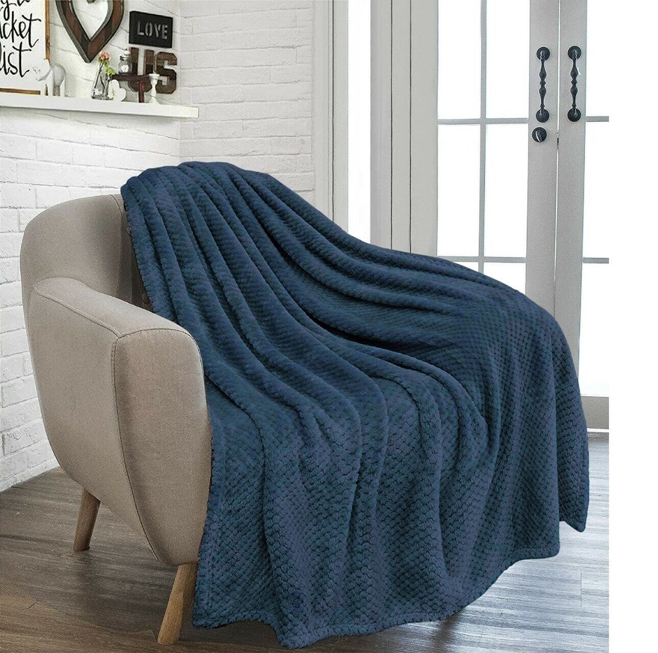 Luxury Waffle Honeycomb Throw Popcorn Blanket Warm Soft Travel Bedspread