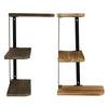 3 Tiers Rustic Wood Corner Shelf Home Display Storage Rack Wall Floating Shelf
